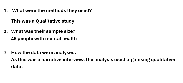 Survey methode and data analysis