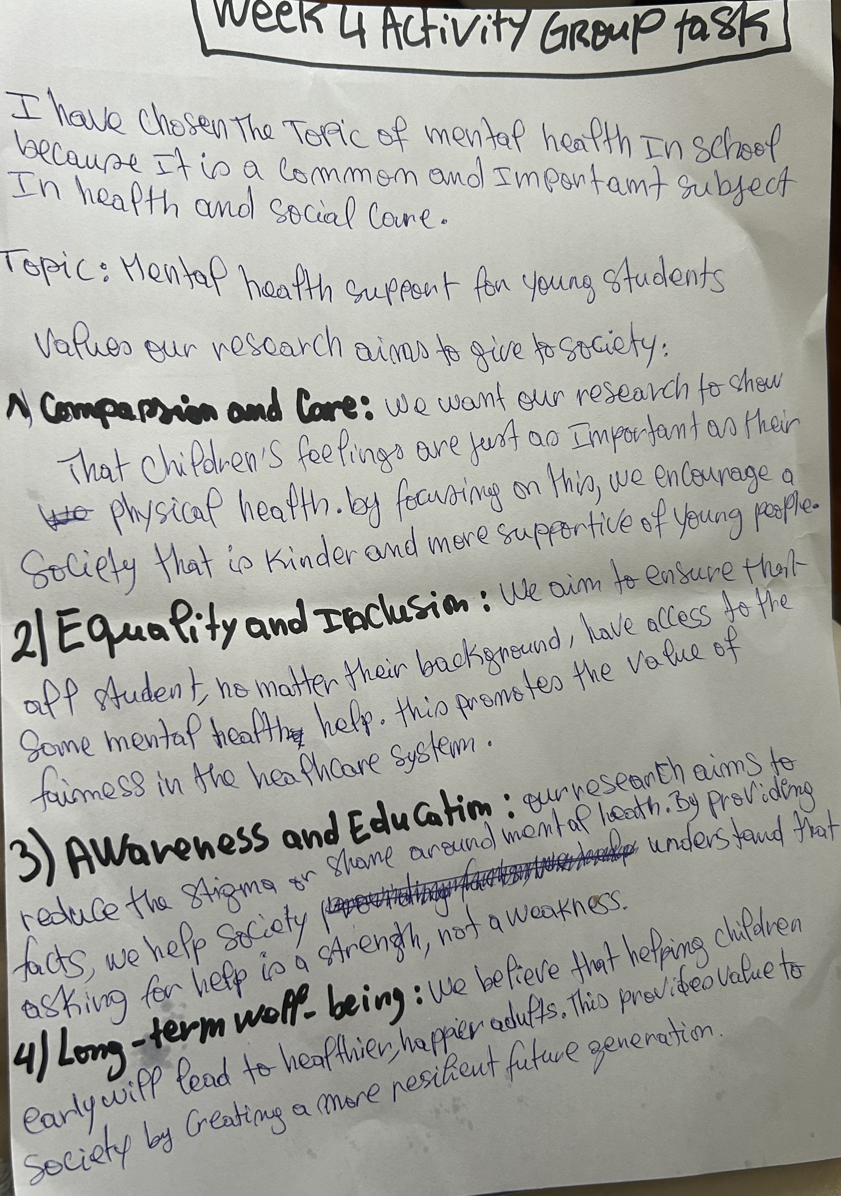 This is a group activity about cognitive bias