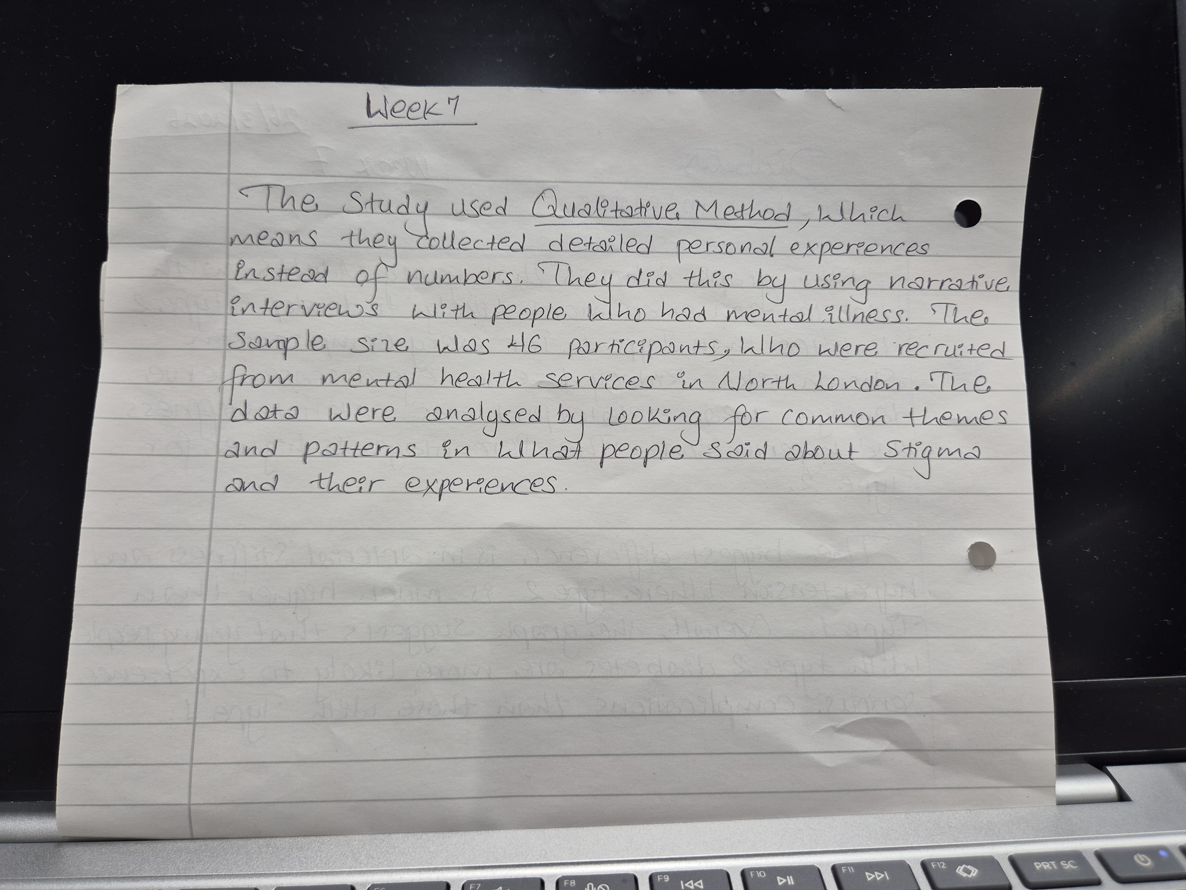 Example of qualitative research